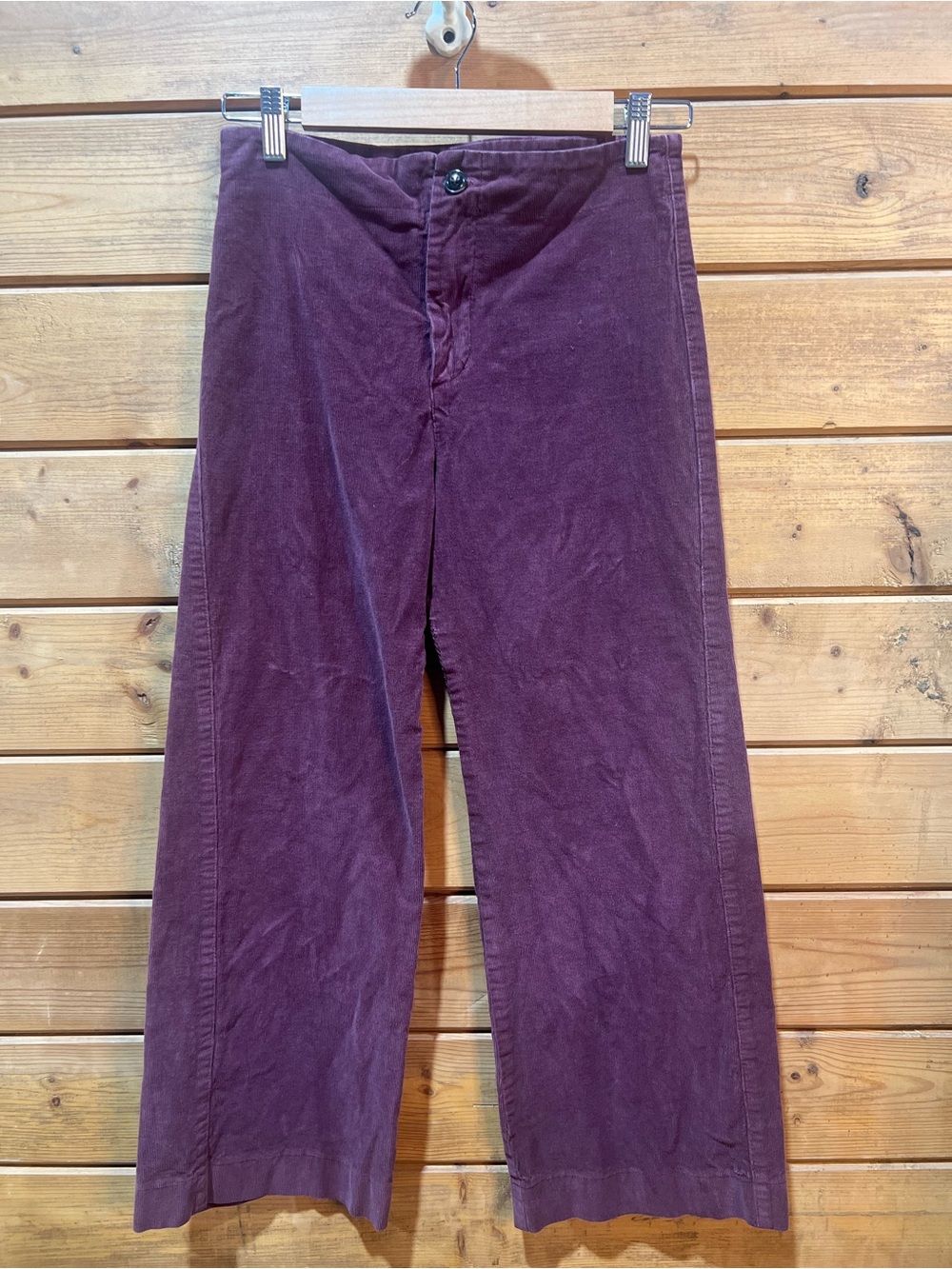 Prairie Underground Corduroy Cropped Pants Mulberry Wide Leg XS
